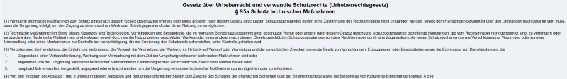 § 95a des Urheberrechtsgesetz