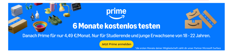 Amazon Prime 6 Monate kostenlos