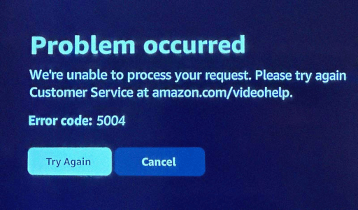 Amazon Prime Fehlercode 5004