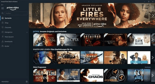 Amazon Prime Video-App öffnen