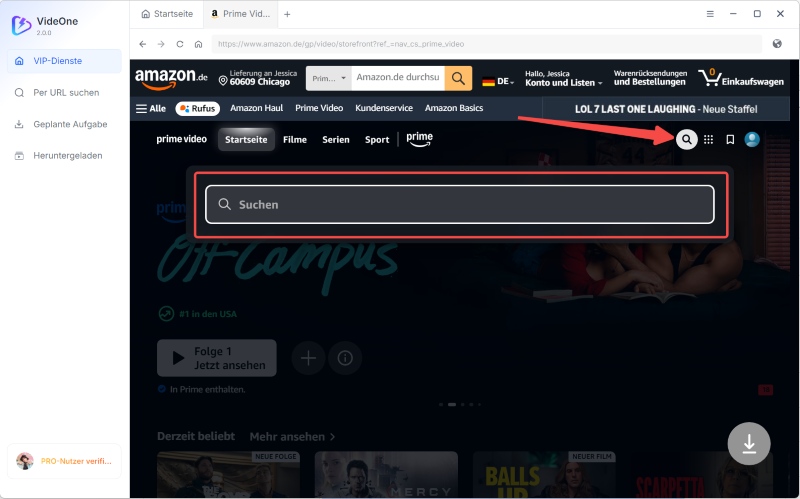 Amazon Prime Video-Inhalte suchen