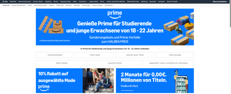 Amazon Prime Videos für Student kostenlos testen