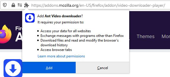 Ant Video Downloader Firefox