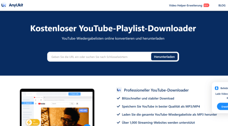 AnyUkit Online YouTube Playlist Downloader