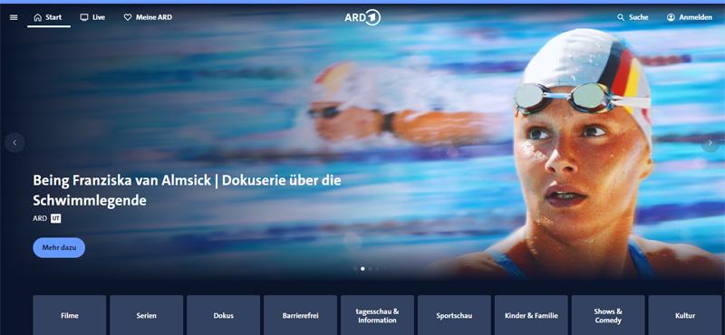 ARD Mediathek Hauptseite