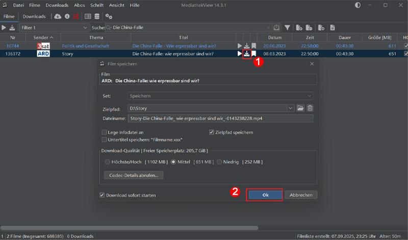 ARD Mediathek Video downloaden mit MediathekView
