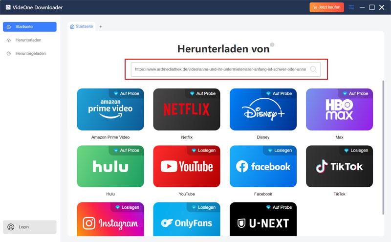 ARD Mediathek Video Link im TubeFab eingeben und analysieren