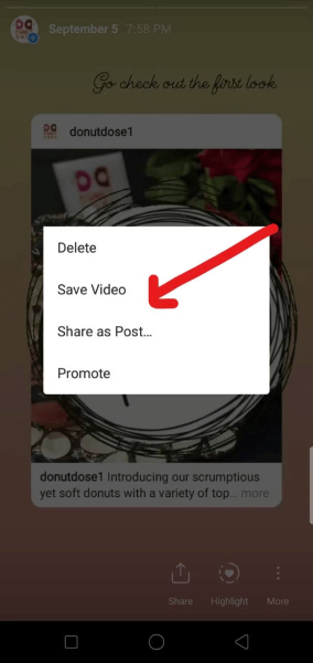 Auf Video speichern tippen