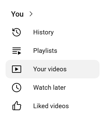Auf „Your Videos“ klicken