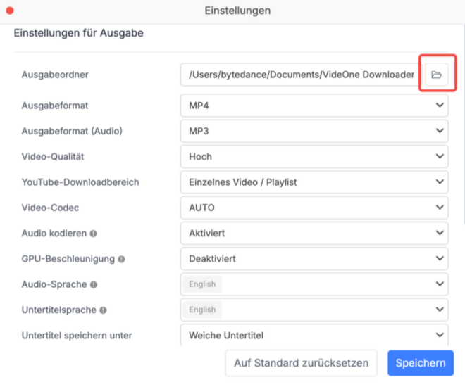Ausgabeordner auswählen