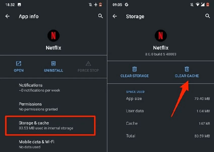 Cache löschen bei Netflix
