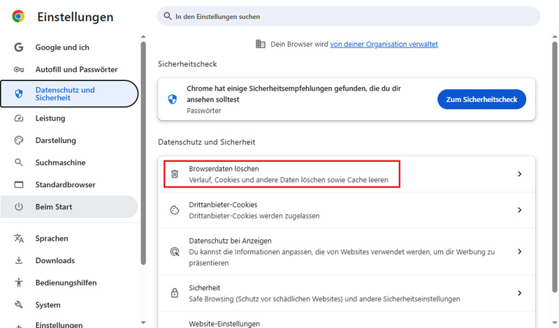 Chrome Browserdaten finden