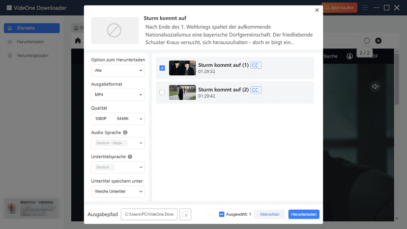 Der Download starten