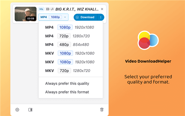 Die gewünschte Qualität wählen