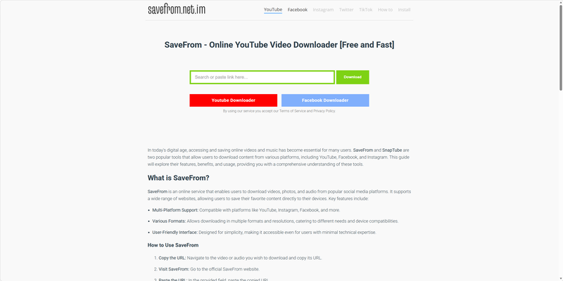 SaveFrom.net URL Video Downloader