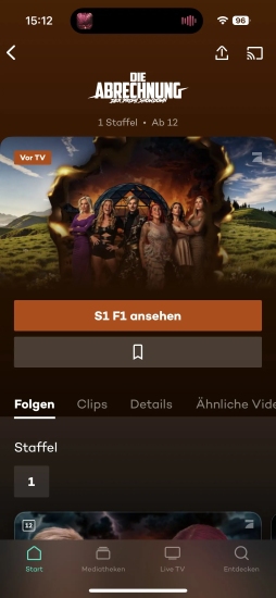 Startseite der Joyn-App