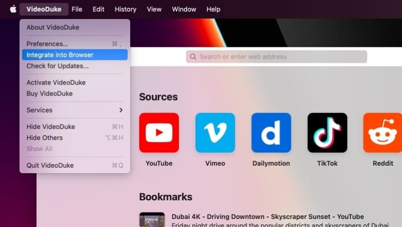 Die Startseite von VideoDuke Downloader