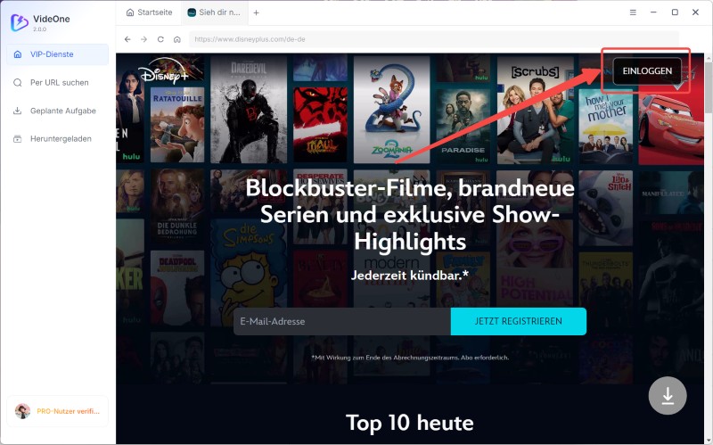 Disney Plus-Konto anmelden