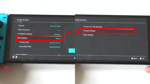 DNS-Einstellungen auf Nintendo Switch