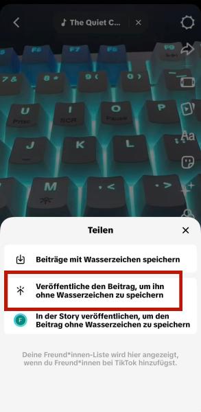 Eigenes Video ohne Wasserzeichen in TikTok speichern