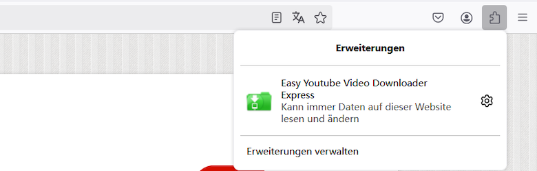 Easy YouTube Video Downloader Erweiterung im Firefox installieren