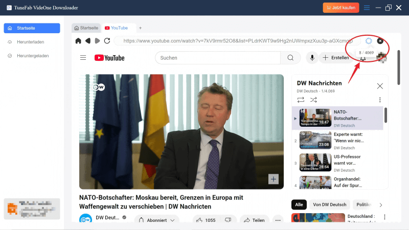 YouTube-Kanal auf einmal hinzufügen