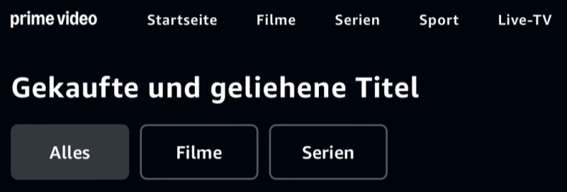 Gekaufte und geliehene Titel bei Amazon Prime Video aufrufen