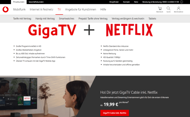 GigaTV unter Vodafone