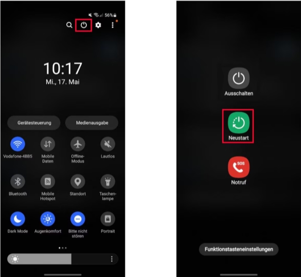 Handy erneu starten