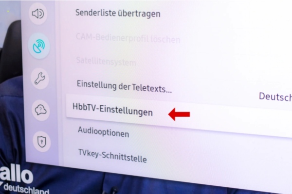 HbbTV-Einstellungen in Samsung TV