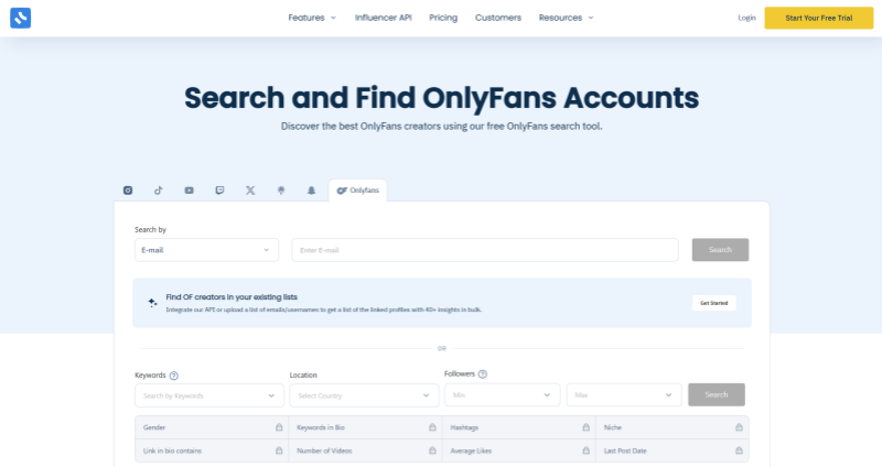 Influencer Club OnlyFans Finder