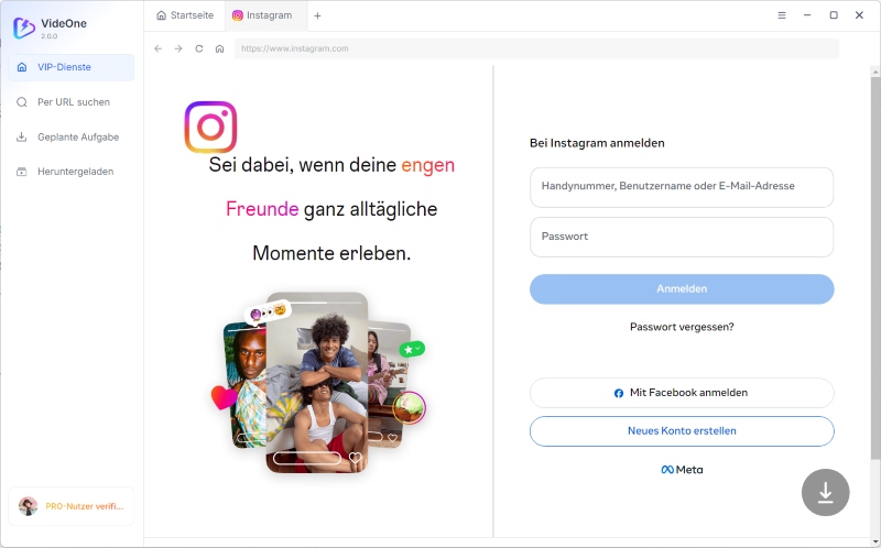 Instagram-Konto anmelden