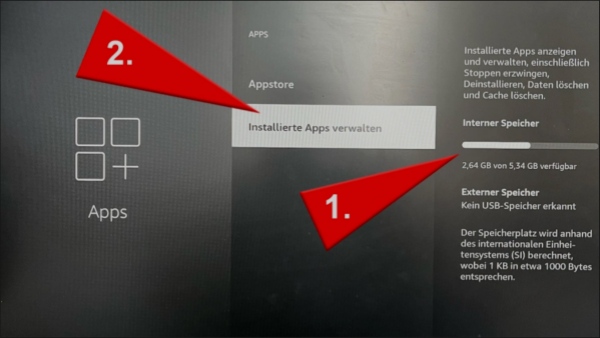 Installierte Apps verwalten in Fire TV