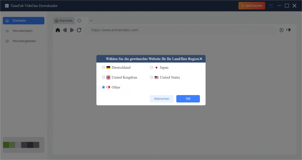 Select Amazon Prime Video Region