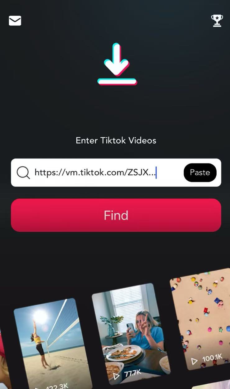 Link bei SaveTik-App einfügen