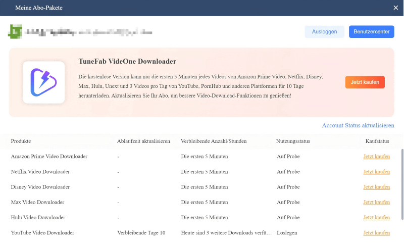 Lizenzschlüssel für TuneFab VideOne Netflix Downloader kaufen