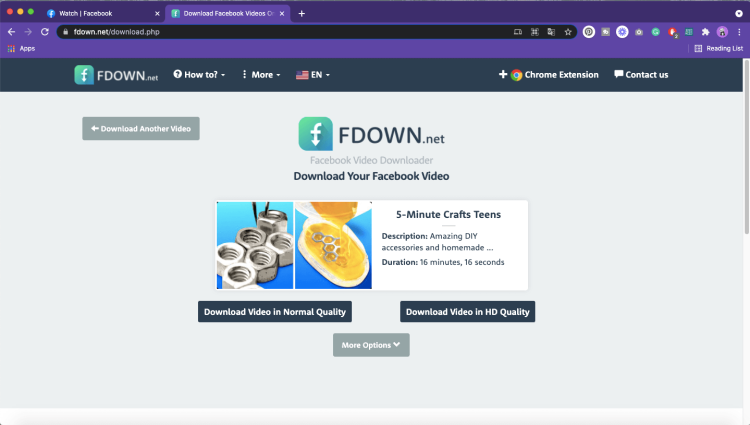 Mit FDOWN Facebook-Video downloaden