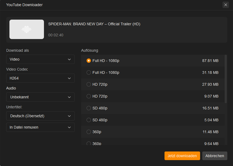 Mit Keepstream Ausgabeeinstellungen anpassen und Filme downloaden