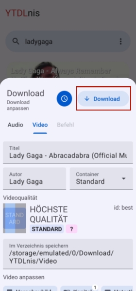 Mit YTDLnis YouTube Video downloaden