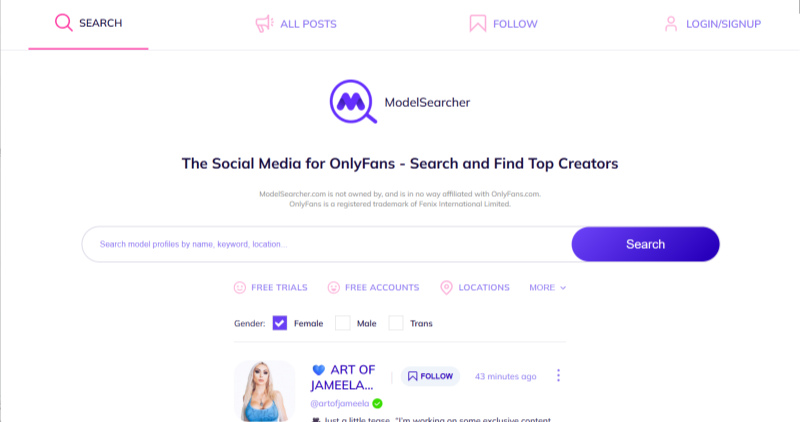 ModelSearcher OnlyFans Finder