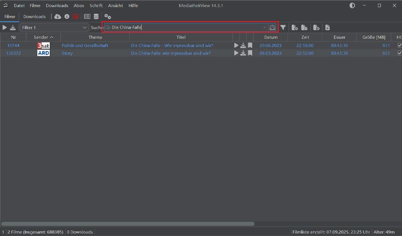 Nach ARD Mediathek Video suchen