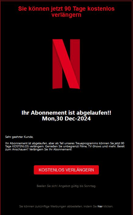 Netflix Abo abgelaufen