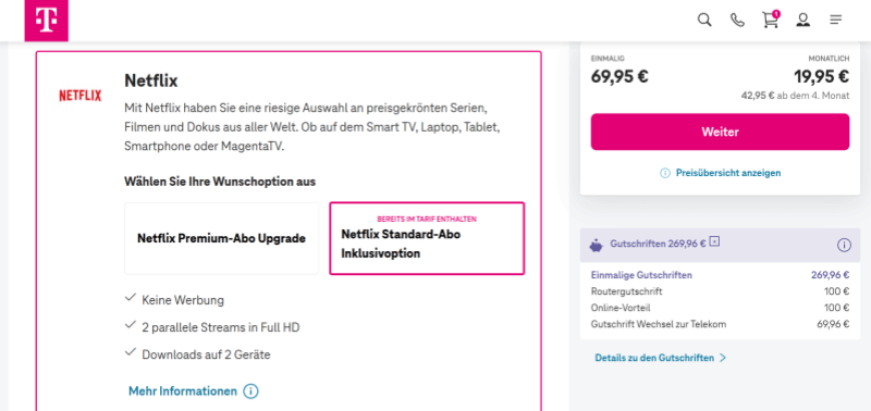 Netflix Abo-Option in MagentaTV entscheiden