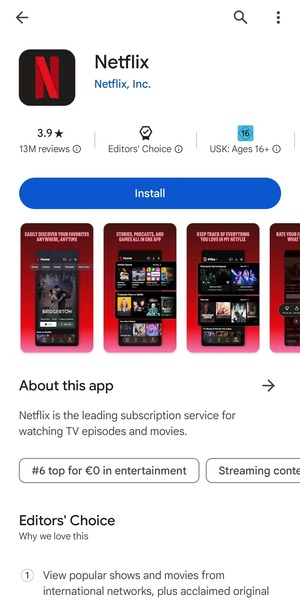 Netflix-App erneut installieren
