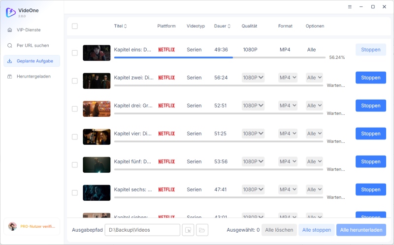 Netflix-Download läuft