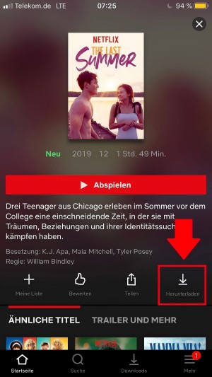 Netflix Inhalte herunterladen