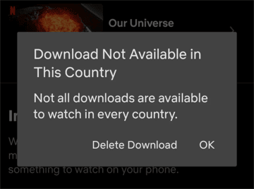 Netflix-Titel zum Download nicht verfügbar