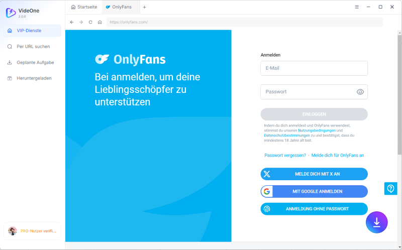 Bei OnlyFans anmelden