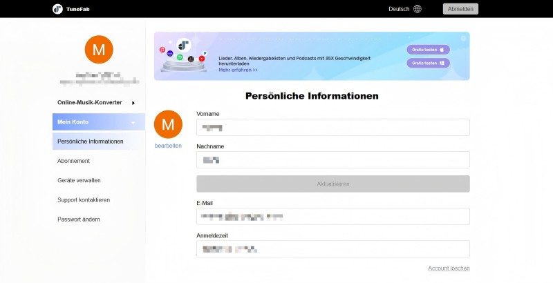 Persönlicher Informationen ändern