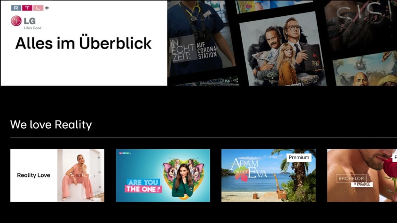 RTL+ auf LG TV